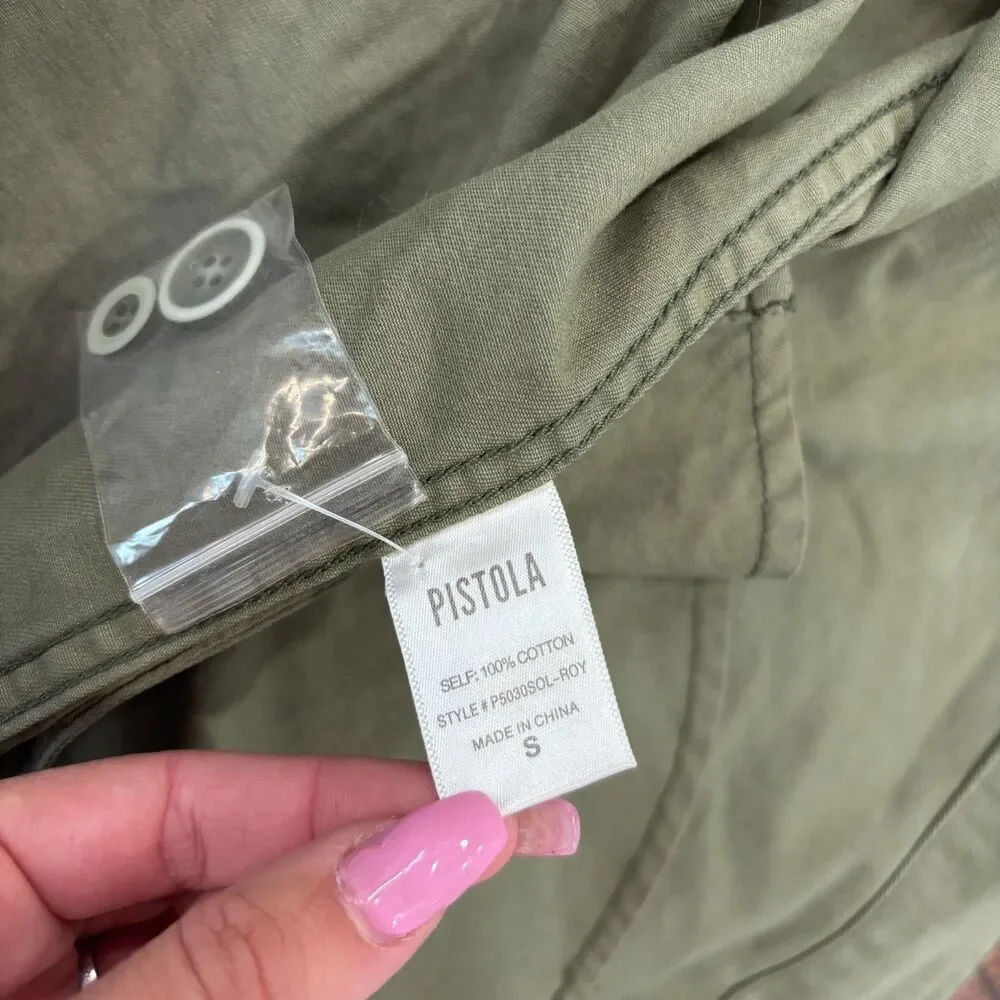 Pistola Camilo Jacket Womens Small Green Military Army Star Print Royal Honor